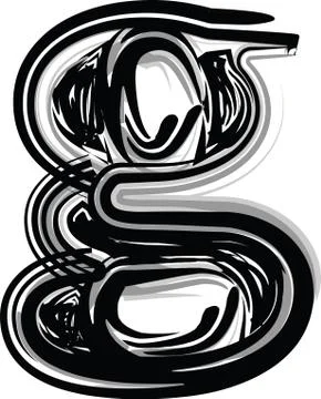 Freehand typography letter g Illustrazione stock