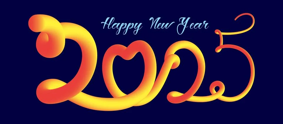 Freehand Vector Typography 2025 イラスト素材