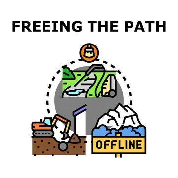Freeing a path from obstacles vector illustration Stock Illustration