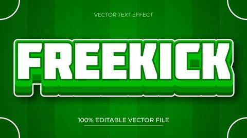 Freekick 3d editable text effect with green and white color イラスト素材
