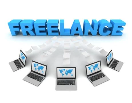 Freelance 3d concept illustration イラスト素材