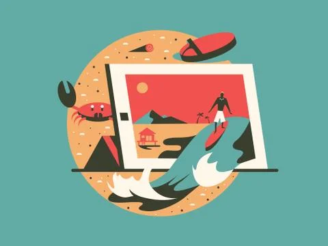 Freelance concept flat style Stock Illustration