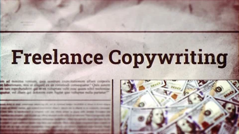 Freelance Copywriting Title on Digital Newspaper Stock Footage 317055360