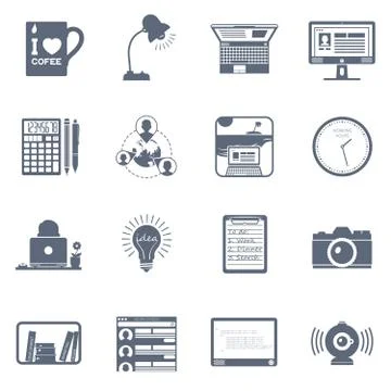 Freelance icon set Stock Illustration