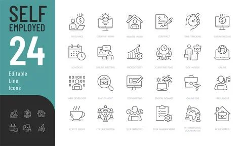 Freelance icons 1 Illustrazione stock