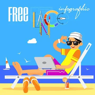 Freelance icons and elements for graphics, website and infographics design Illustrazione stock