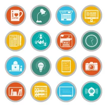 Freelance icons flat set Ilustración de archivo