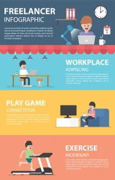 Freelance infographic design elements Illustrazione stock