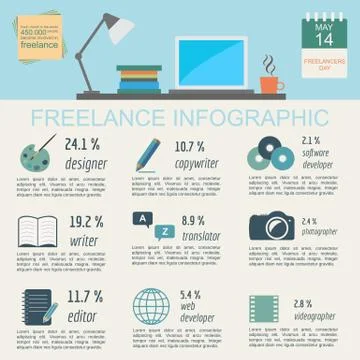 Freelance infographic template. Set elements for creating you own infographic Stock Illustration