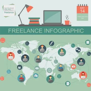 Freelance infographic template. Set elements for creating you own infographic Stock Illustration