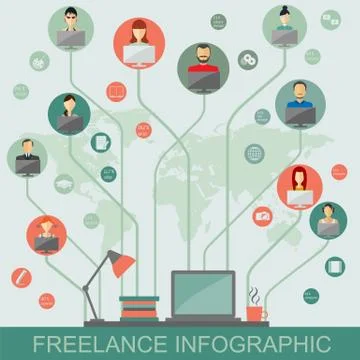 Freelance infographic template. Set elements for creating you own infographic Illustrazione stock