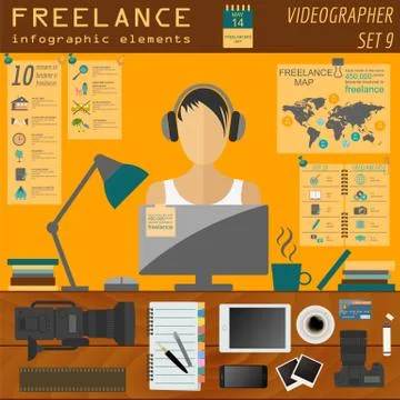 Freelance infographic template. Set elements for creating you own infographic Stock Illustration