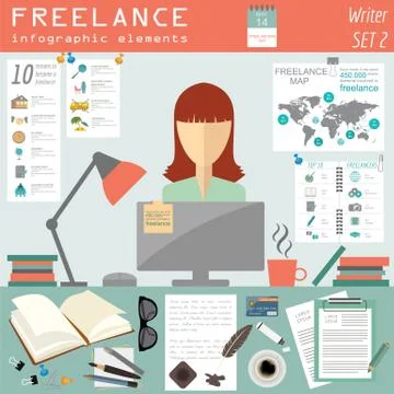 Freelance infographic template. Set elements for creating you own infographic Stock Illustration