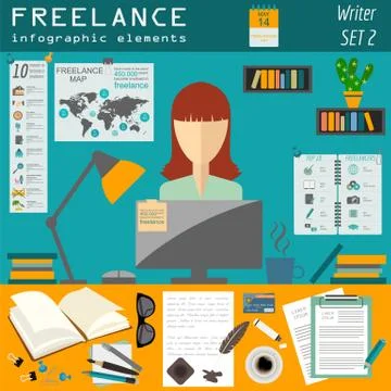 Freelance infographic template. Set elements for creating you own infographic Stock Illustration