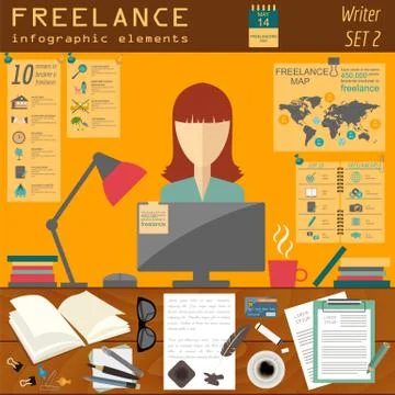 Freelance infographic template. Set elements for creating you own infographic Stock Illustration