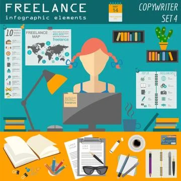 Freelance infographic template. Set elements for creating you own infographic Stock Illustration