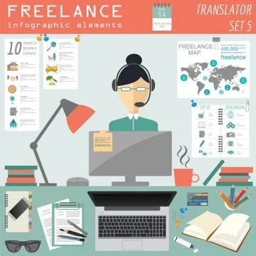 Freelance infographic template. Set elements for creating you own infographic Stock Illustration