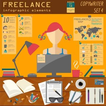 Freelance infographic template. Set elements for creating you own infographic Stock Illustration