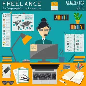 Freelance infographic template. Set elements for creating you own infographic Stock Illustration