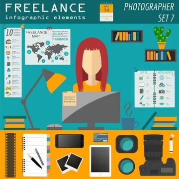 Freelance infographic template. Set elements for creating you own infographic Stock Illustration