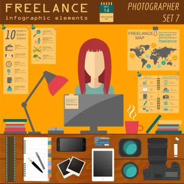 Freelance infographic template. Set elements for creating you own infographic Stock Illustration