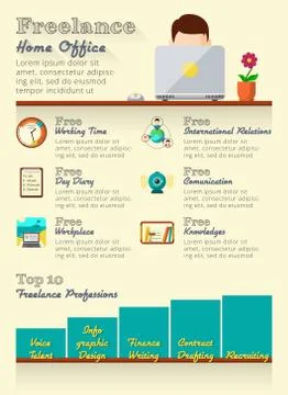 Freelance infographics set Illustrazione stock