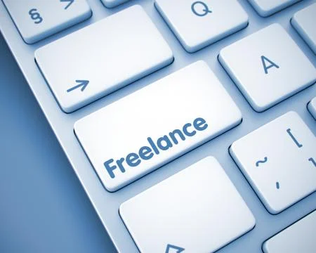 Freelance - Message on  Keyboard Key. 3D. Illustrazione stock