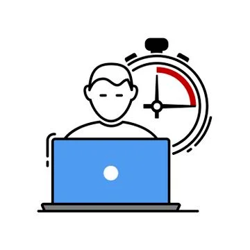Freelance with a notebook and timer Stock-Illustration