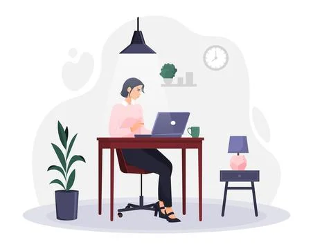Freelance or remote work concept Stock Illustration