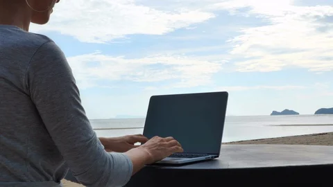 Freelance outdoor work concept Stock Footage 129300339