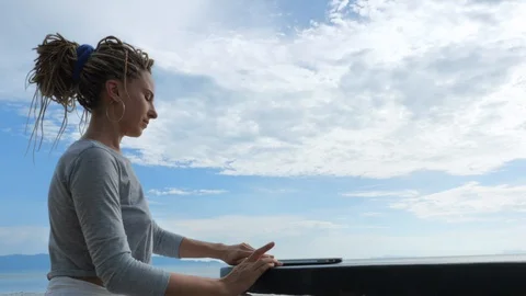 Freelance outdoor work concept Stock Footage 129303850