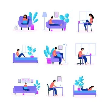 Freelance People Stock Illustration