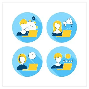 Freelance professions flat icons set Stock Illustration