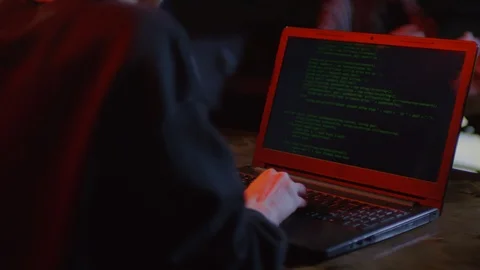 Freelance Programmer Coding in Café Stock Footage 105288826