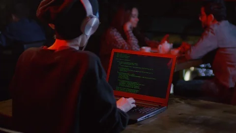 Freelance Programmer Working in Café Stock Footage 105291948