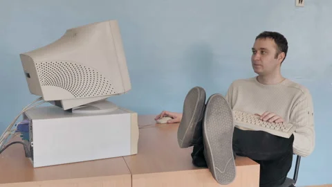 Freelance Programmer Working On Desktop Computer From Home Stock Footage 126092911