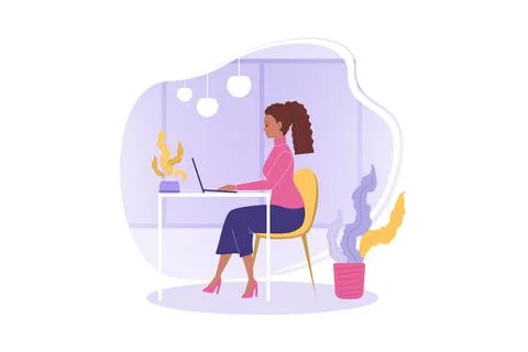 Freelance, remote work, workplace concept. Illustrazione stock