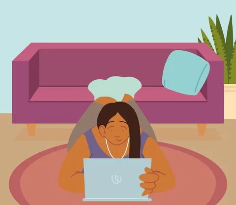 Freelance remote worker Stock Illustration