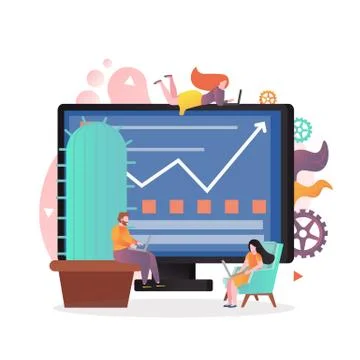 Freelance vector concept for web banner, website page Stock Illustration