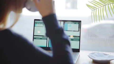 Freelance website designer creating templates Stock Footage 107425219