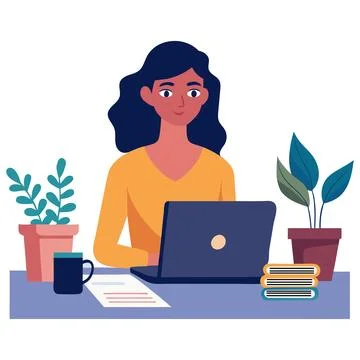 Freelance Work Abstract Concept, Digital Vector Illustration Design Explained. Stock Illustration