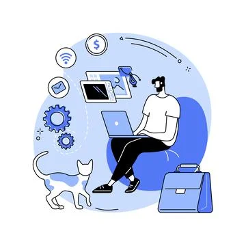 Freelance work abstract concept vector illustration. イラスト素材
