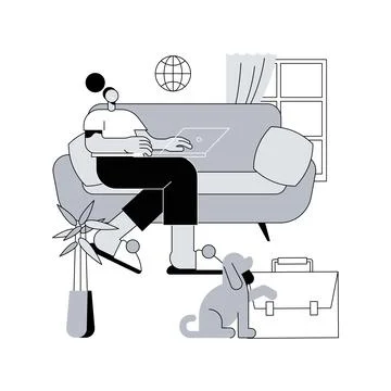 Freelance work abstract concept vector illustration. Stock Illustration