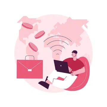 Freelance work abstract concept vector illustration. Stock Illustration