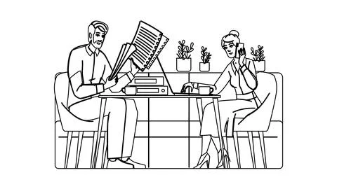 Freelance work in cafe vector Stock Illustration