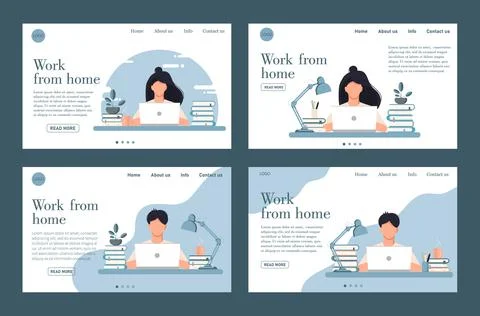 Freelance work. Customer service landing page. Stock Illustration