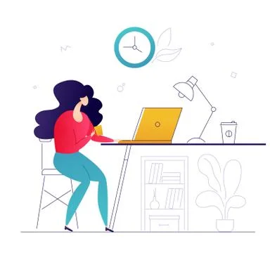 Freelance work - flat design style colorful illustration Stock Illustration