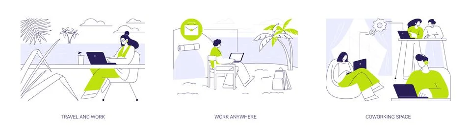 Freelance work isolated cartoon vector illustrations se Stock Illustration