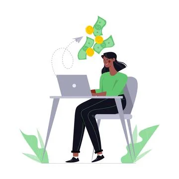 Freelance work money Stock Illustration