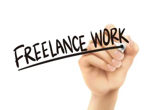 Freelance work written by hand Stock Illustration